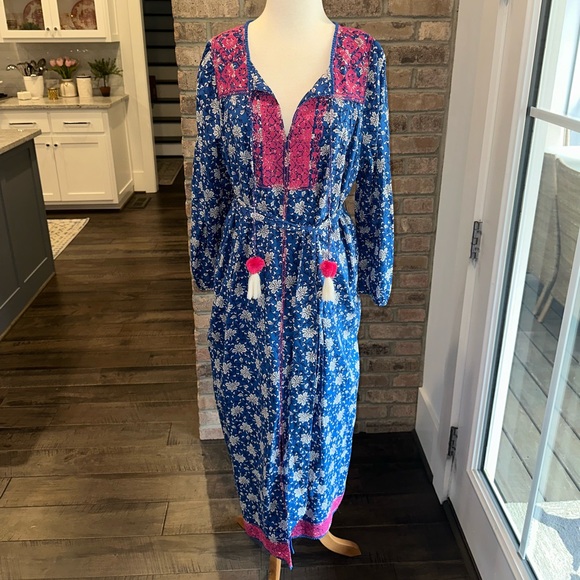 NWT J. Crew Belted Tunic Dress in Night Sky Block Print Size Large - Picture 6 of 10